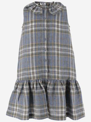 Il Gufo Linen Dress With Madras Print