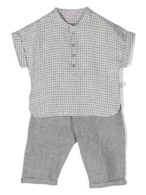 Il Gufo linen/flax trousers set - Grey