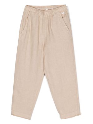 Il Gufo linen tapered trousers - Neutrals