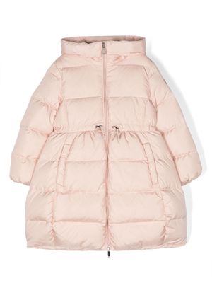 Il Gufo logo-appliqué hooded padded coat - Pink
