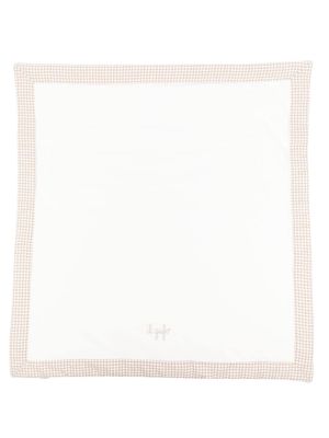 Il Gufo logo-embroidered stretch-cotton blanket - Neutrals