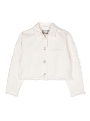 Il Gufo logo-embroidered twill jacket - White