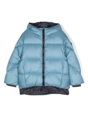 Il Gufo logo-patch quilted padded jacket - Blue