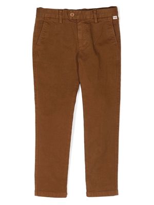 Il Gufo logo-patch straight-leg trousers - Brown