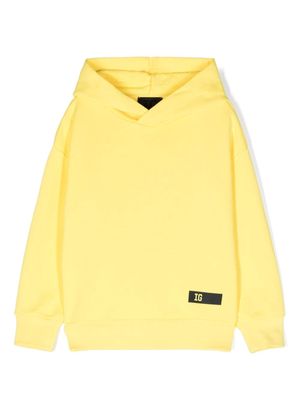 Il Gufo logo-print cotton hoodie - Yellow