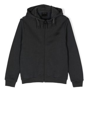 Il Gufo logo-print zip-up hoodie - Grey