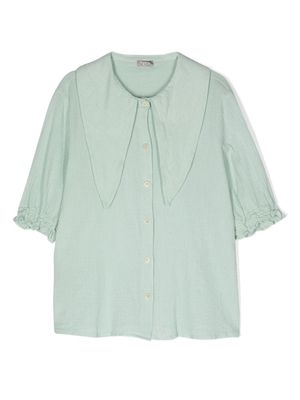 Il Gufo long-collar button-up blouse - Green