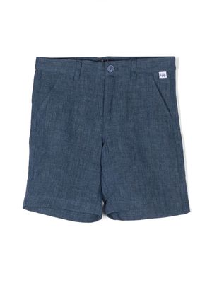 Il Gufo mélange-effect linen shorts - Blue