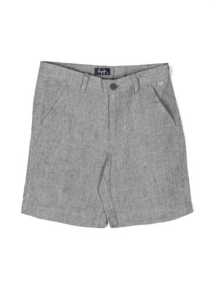 Il Gufo mélange-effect linen shorts - Grey