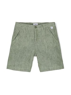 Il Gufo mid-rise linen bermuda shorts - Green