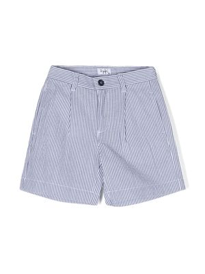 Il Gufo mid-rise seersucker shorts - Blue