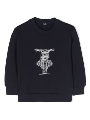 Il Gufo motorbike-embroidered sweatshirt - Blue