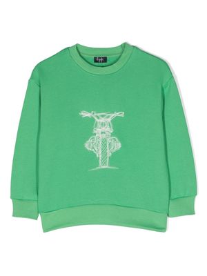 Il Gufo motorbike-embroidered sweatshirt - Green