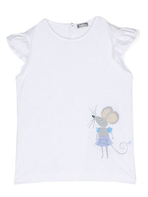Il Gufo mouse-print T-shirt - White
