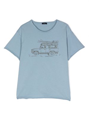 Il Gufo Organic Garment-Dyed Cotton T-shirt - Blue