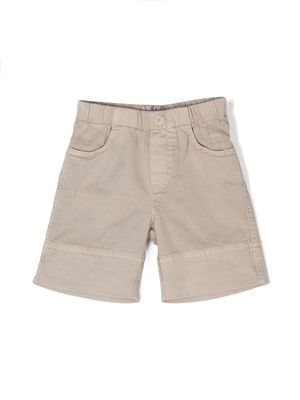 Il Gufo oversized cuff cotton shorts - Neutrals