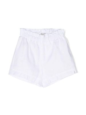 Il Gufo paper-bag waist linen shorts - White