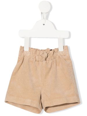 Il Gufo paperbag-waist corduroy shorts - Neutrals