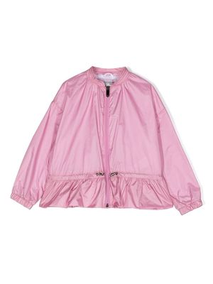 Il Gufo peplum-hem drawstring bomber jacket - Pink