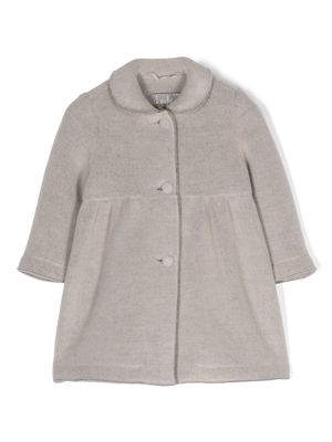 Il Gufo peter-pan collar fleece flared coat - Grey