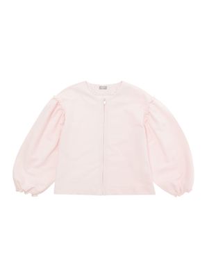 Il Gufo Pink Sweatshirt With Balloon Sleeves In Jersey Baby