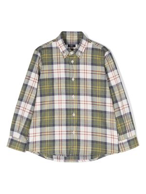 Il Gufo plaid-check flannel cotton shirt - Green