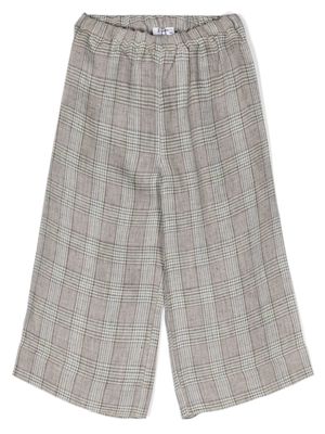 Il Gufo plaid-check linen trousers - Brown