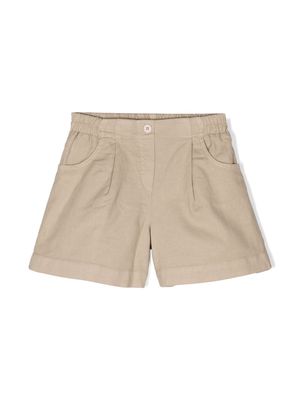 Il Gufo pleat-detail bermuda shorts - Neutrals