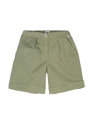 Il Gufo pleated cotton bermuda shorts - Green