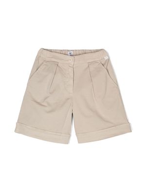 Il Gufo pleated cotton bermuda shorts - Neutrals