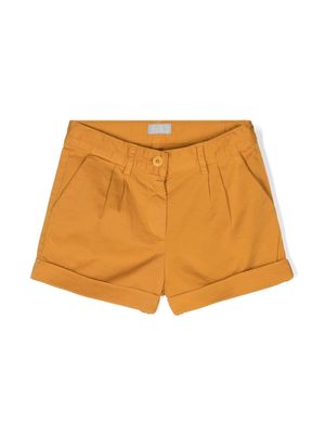 Il Gufo pleated cotton chino shorts - Brown