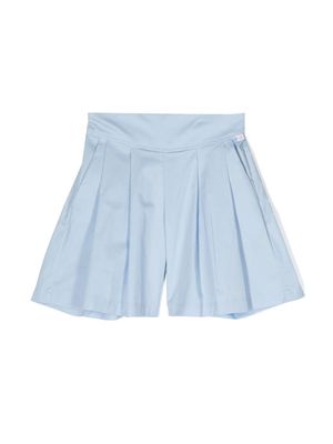 Il Gufo pleated elasticated-waistband shorts - Blue