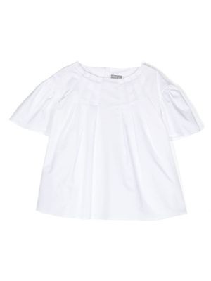 Il Gufo pleated flutter sleeves T-shirt - White