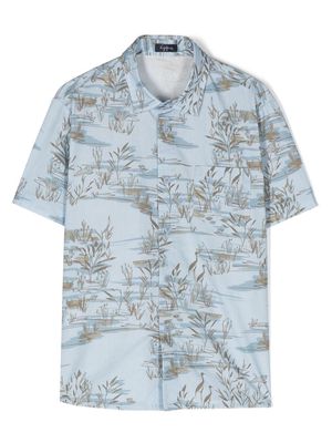Il Gufo pond-print short-sleeve shirt - Blue