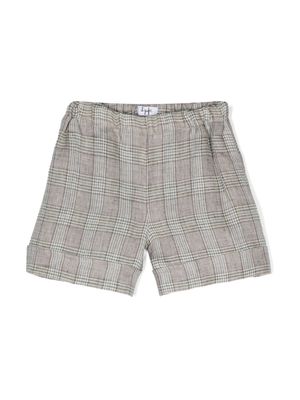 Il Gufo Prince-of-Wales-check linen shorts - Neutrals