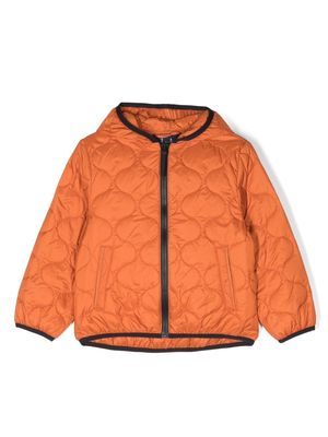 Il Gufo quilted-finish hooded jacket - Orange