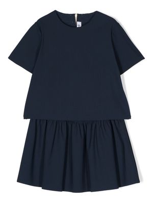Il Gufo raised-logo skirt set - Blue