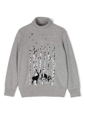 Il Gufo reindeer intarsia-knit jumper - Grey