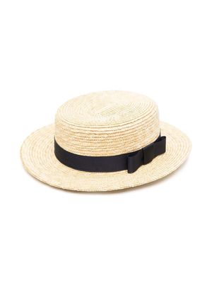 Il Gufo ribbon-detail sun hat - Neutrals