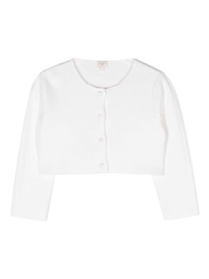 Il Gufo round-neck cotton cropped cardigan - White