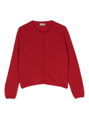 Il Gufo round-neck virgin wool cardigan - Red