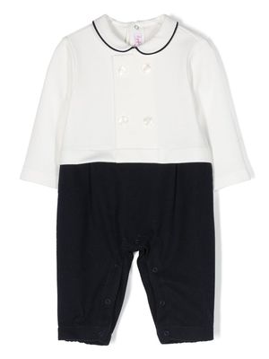 Il Gufo rounded-collar double-breasted babysuit - White