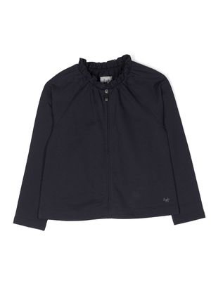 Il Gufo ruched long-sleeved cotton jacket - Blue
