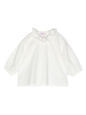 Il Gufo ruffle-collar cotton blouse - White