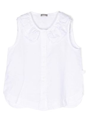 Il Gufo ruffle-detail sleeveless shirt - White
