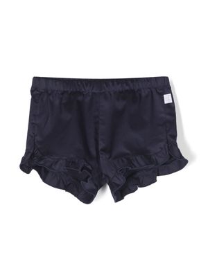 Il Gufo ruffle-trim elasticated shorts - Blue