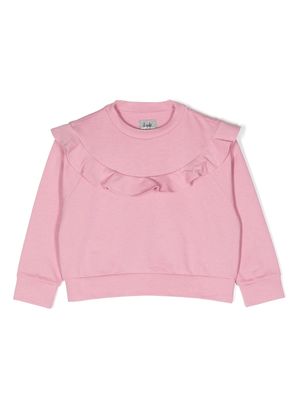 Il Gufo ruffled cotton sweatshirt - Pink