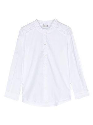 Il Gufo ruffled-detailed poplin shirt - White