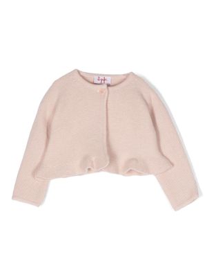 Il Gufo ruffled-hem knitted cardigan - Pink