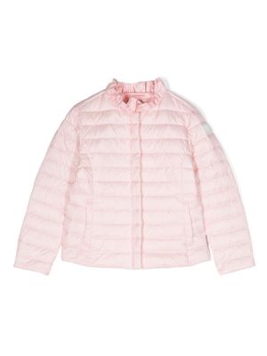 Il Gufo ruffled-neck quilted puffer jacket - Pink